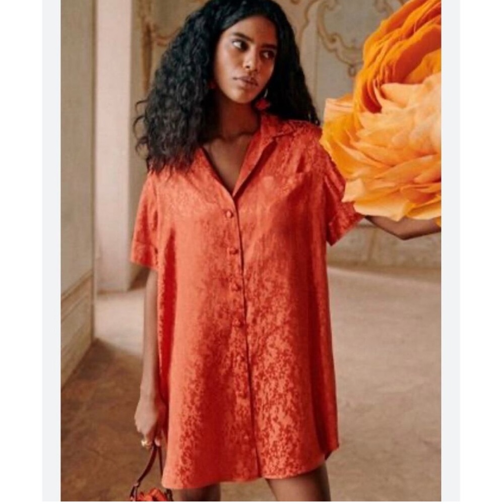 ✨Sezane Red Button Down Dress